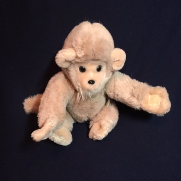 Vintage Russ Berrie Luv Pets NOKI Monkey 9" Tan Brown Stuffed Plush Toy - Picture 8 of 10